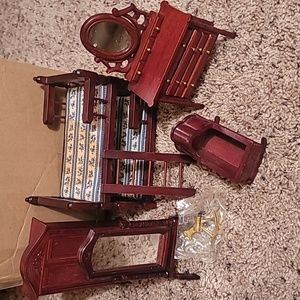 Wooden dollhouse furniture
